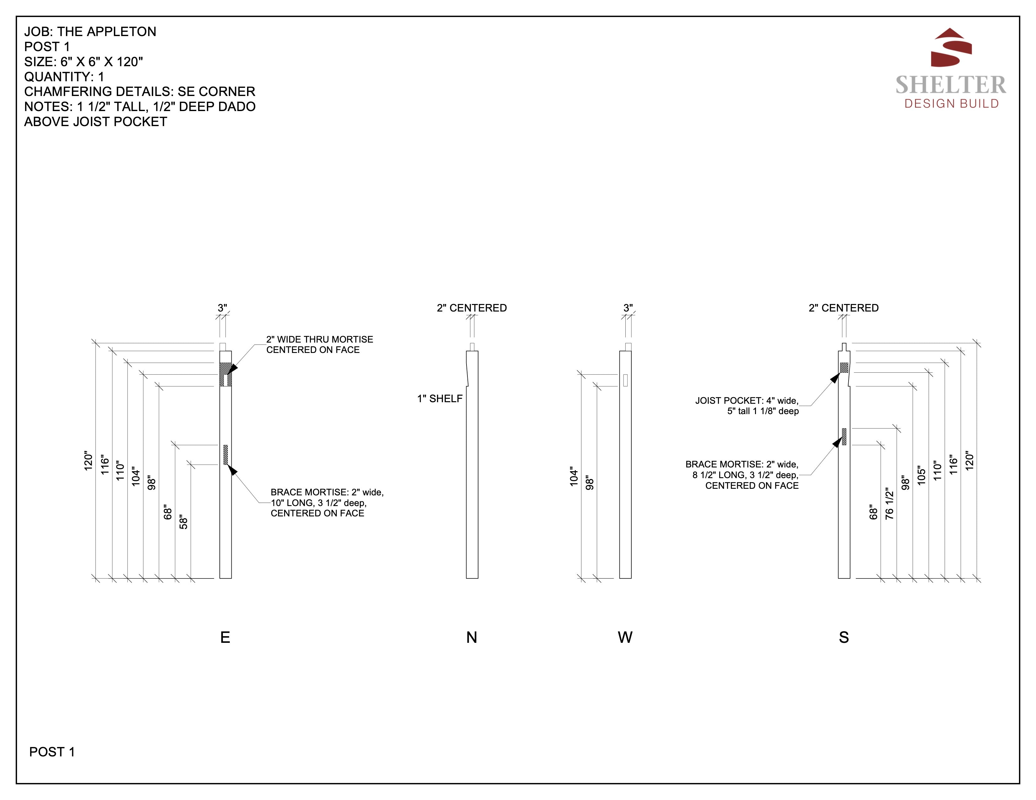 The Appleton: Timber Frame Cut Sheet Package 14x20