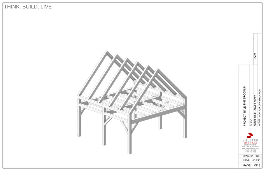 The Brooklin: Timber Frame Cut Sheet Package 20x20 Clear Span