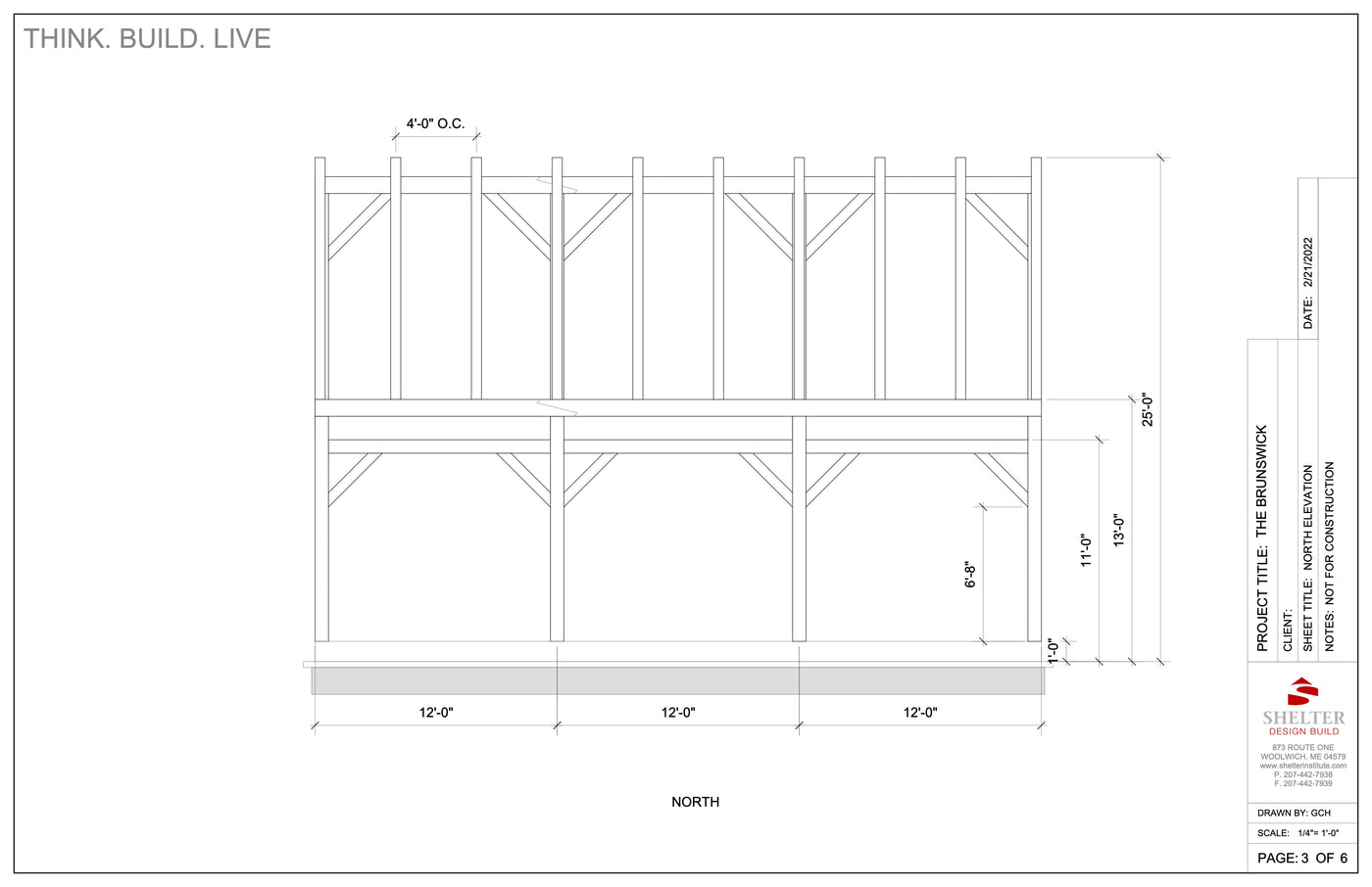 The Brunswick: Timber Frame Cut Sheet Package 24x36