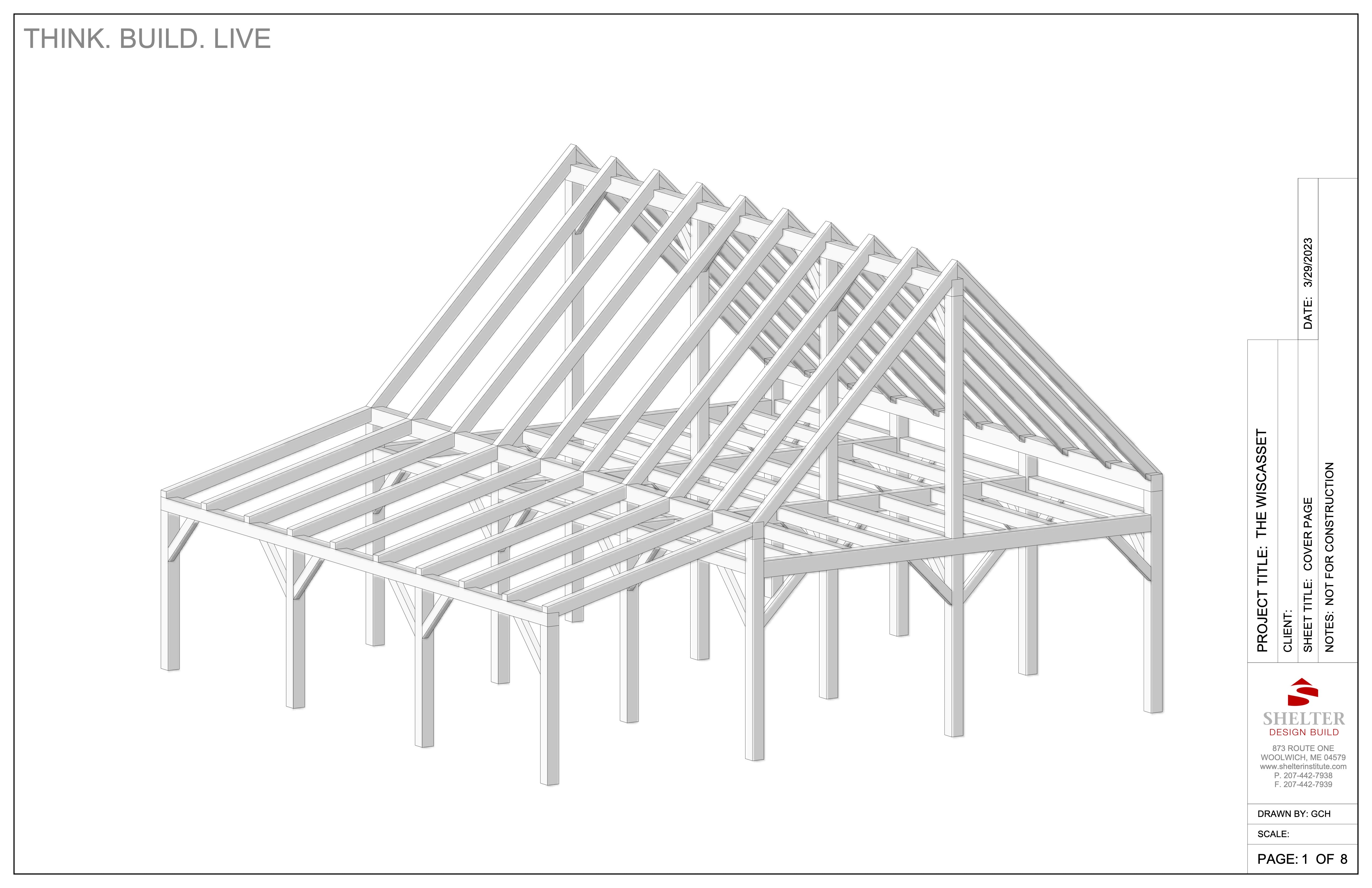 The Wiscasset: Timber Frame Cut Sheet Package 36x36