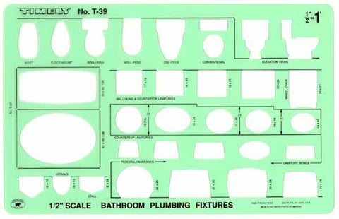 1/2-in Bathroom Fixtures Template