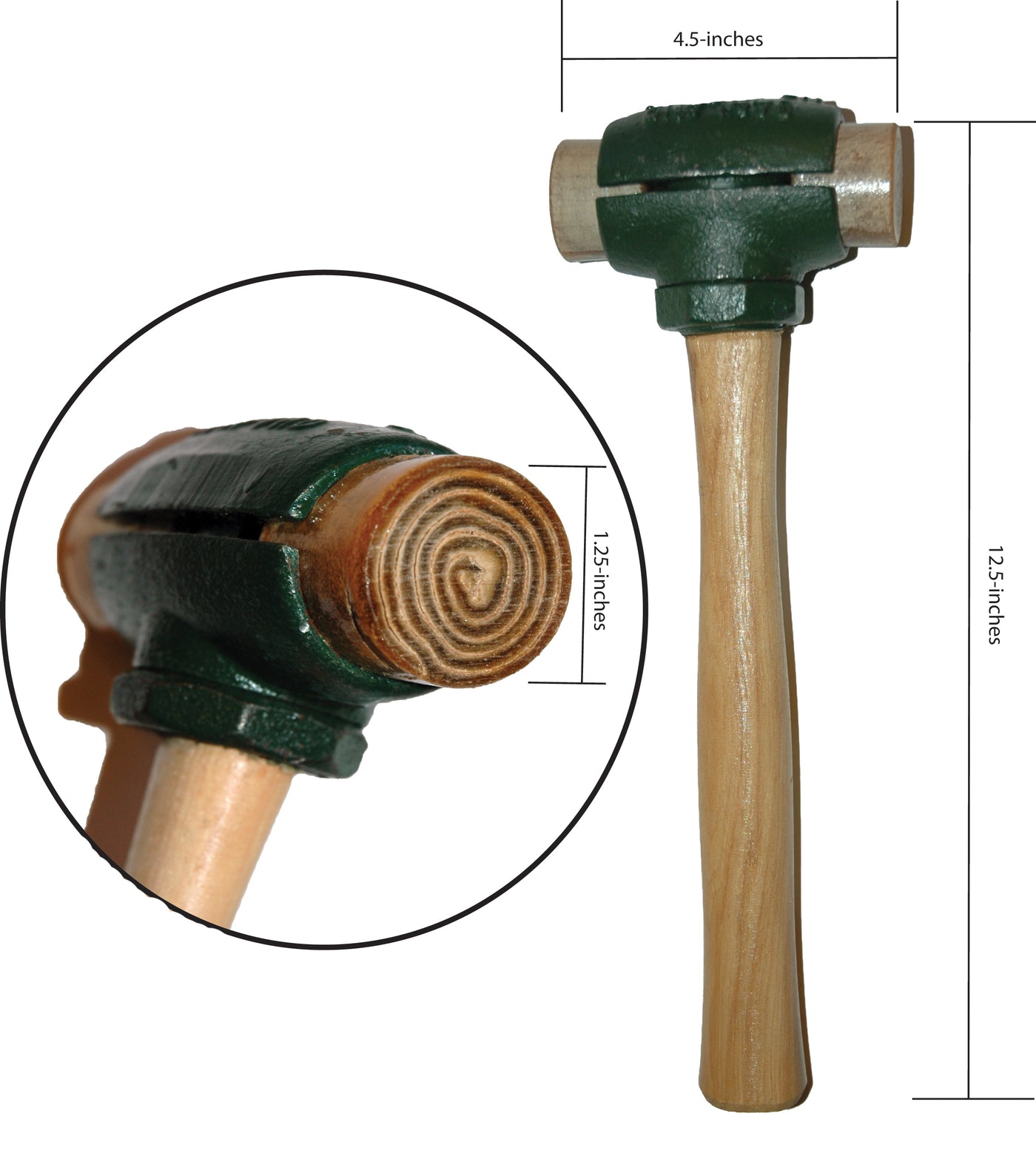 Vaughan Rawhide Face Mallet with Malleable Iron Head