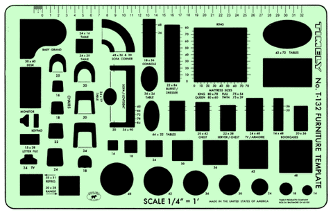 Timely Furniture Template 1/4-in Scale